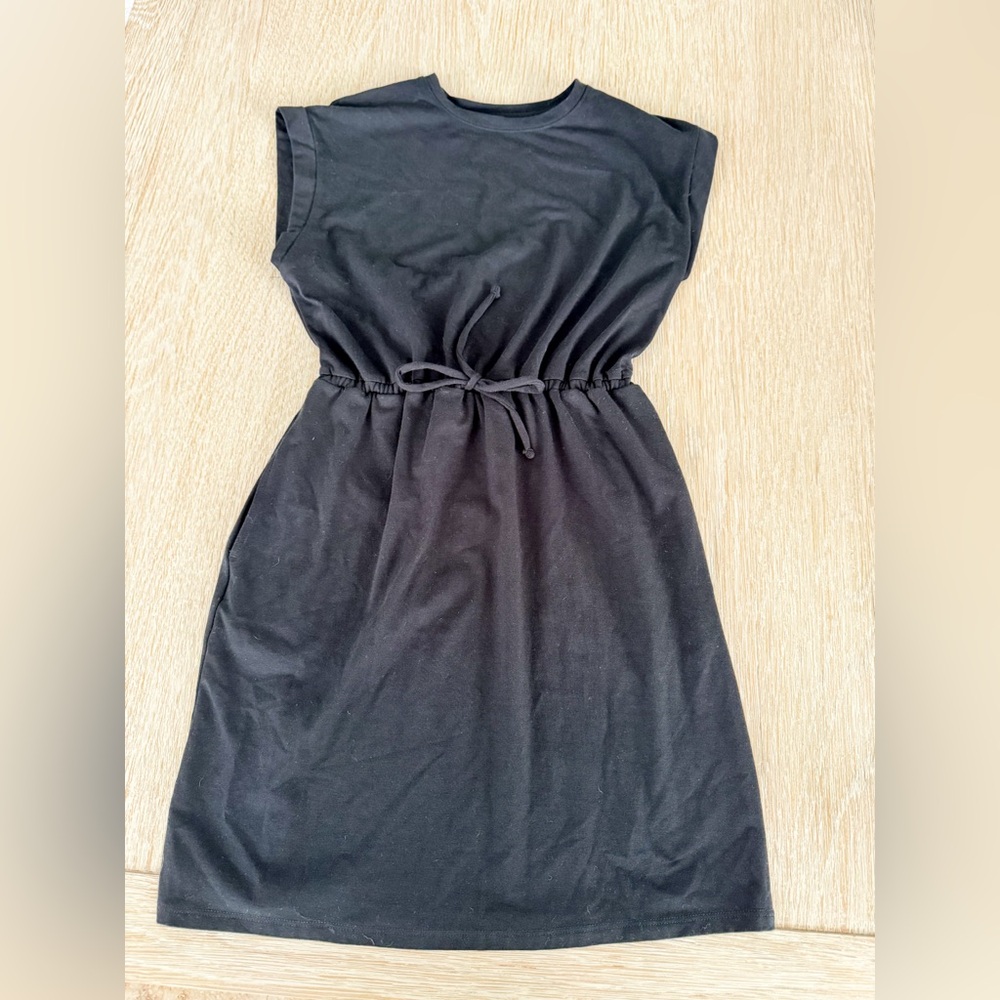 a new day Black Midi Drawstring Waist Dress